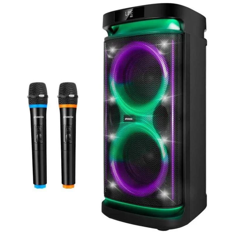 Phoenix RumbleBoss XL – Coluna Bluetooth Portátil 160 W, Bateria 7000 mAh, Função Karaoke