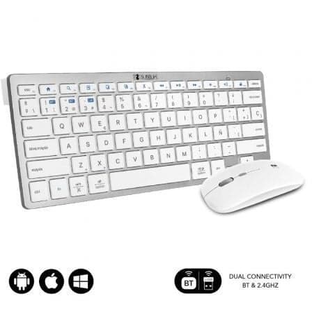 Teclado Subblim Combo e Rato Sem Fios Branco (Teclado Espanhol)