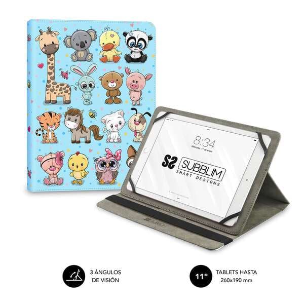 Subblim Trendy Case Universal Animal Case para Tablet até 11 (Teclado Espanhol)