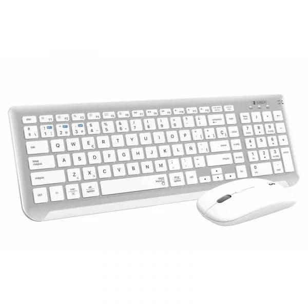 Teclado Subblim Prestige Combo Multi-Dispositivo Sem Fios + Rato Prateado/Branco (Teclado Espanhol)