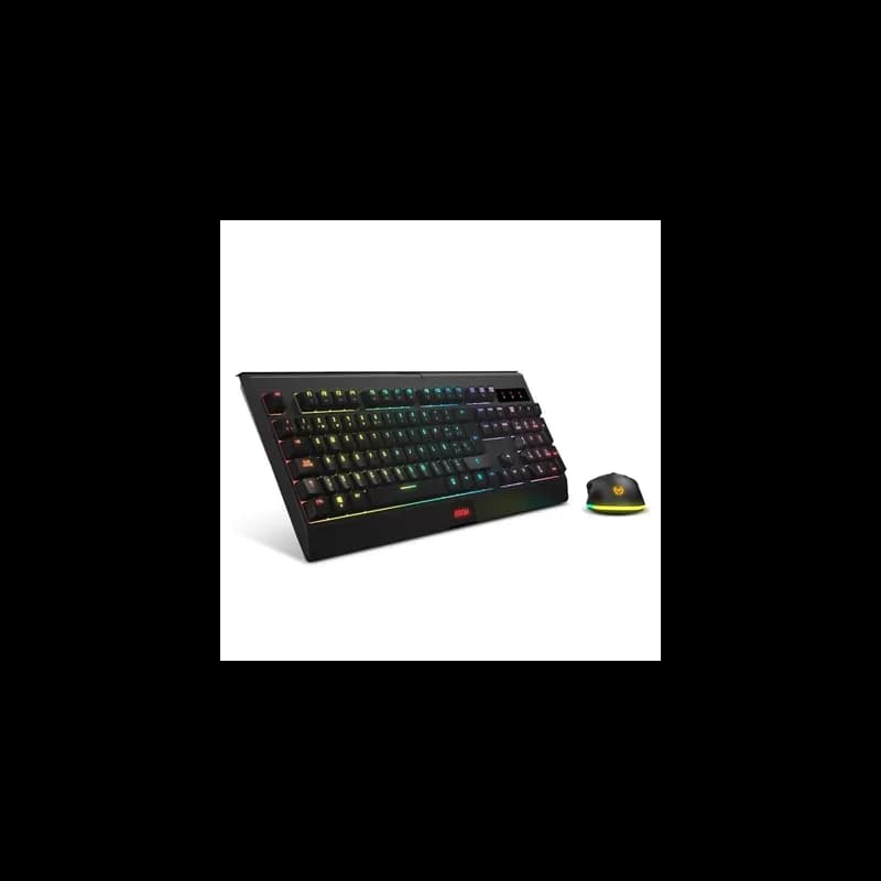 Krom Kabala Pack Gaming RGB Sem Fios Teclado de Membrana + Rato Ótico 4000 DPI Pretos (Teclado Espanhol)
