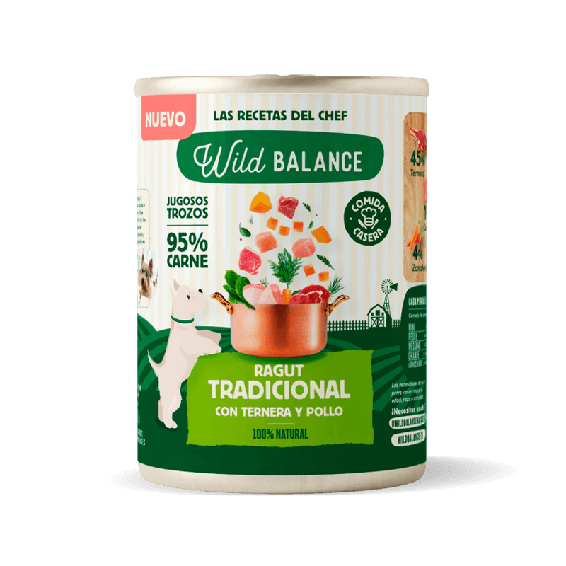 Wild Balance Recetas del Chef Lata Completa Ragut Tradicional Ternera y Pollo