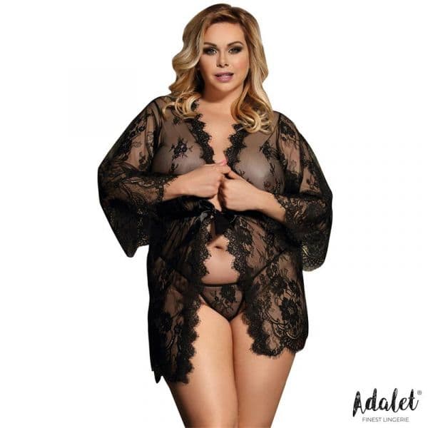 Adalet Lingerie Peignoir Sora Manga Larga Preto 44-46