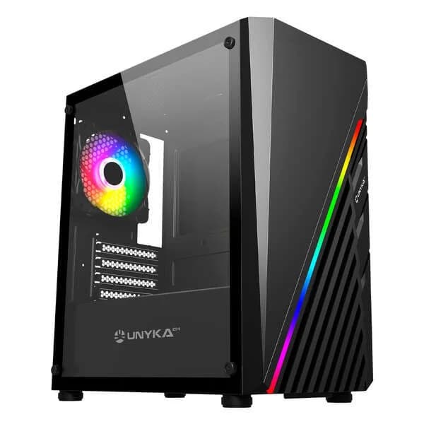 Caixa Micro ATX Unykach Mini Glayze ARGB c/ Vidro Temperado Preta