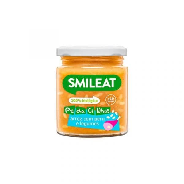 Smileat Frasco de Pe-da-ci-nhos Arroz com Peru e Legumes +10m 230 G