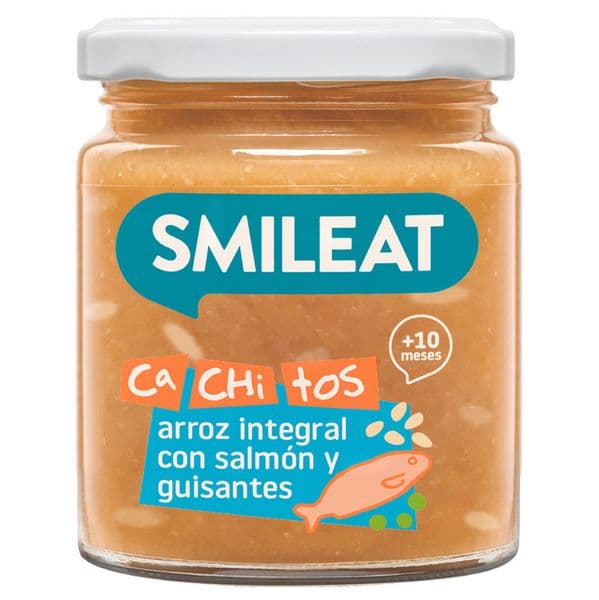 Smileat Jarra com Arroz Cachitos com Salmão e Ervilhas Ecológicas 230g
