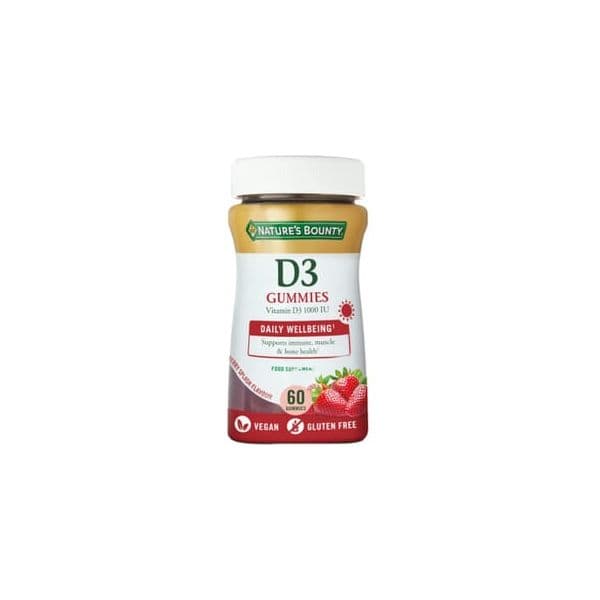 Natures Bounty Vitamina D3 1000 Iu Gummies 60 Unds Morango