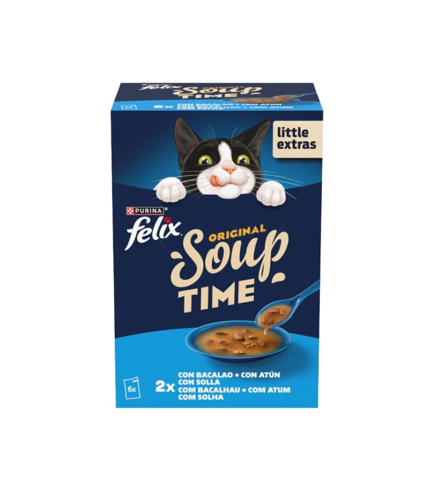 Felix Soup Seleção de Peixes 6x48g Sopa para Gato - Campet