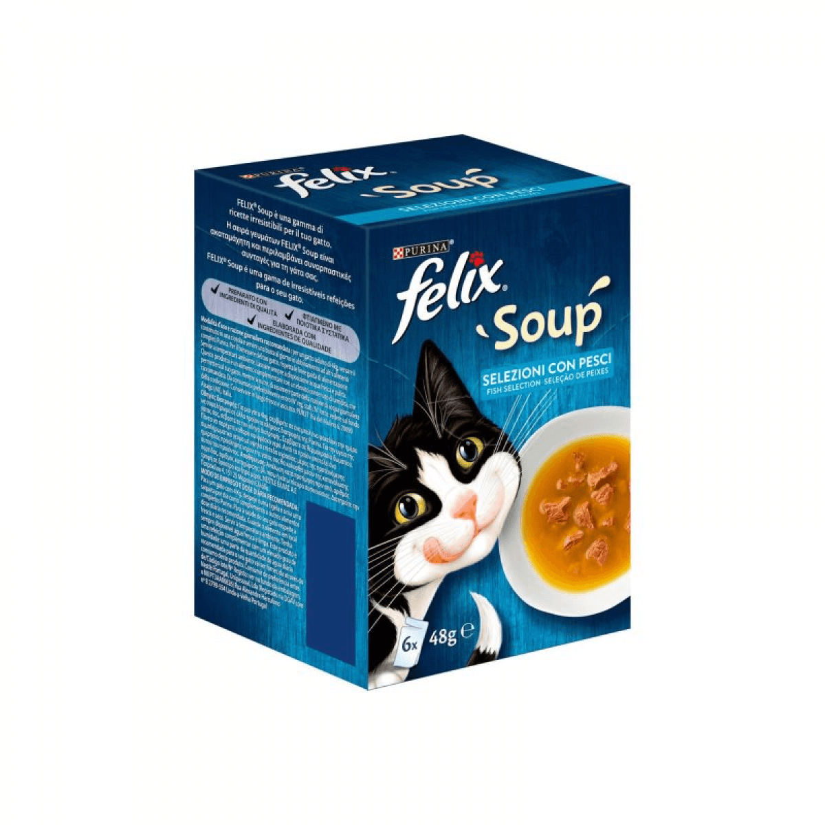 Felix Soup Seleção de Peixes 6x48g Sopa para Gato - Campet