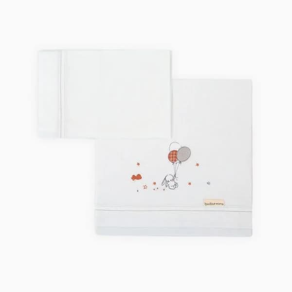 Pirulos Lençóis Algodão Jolie Branco/lino 120x60