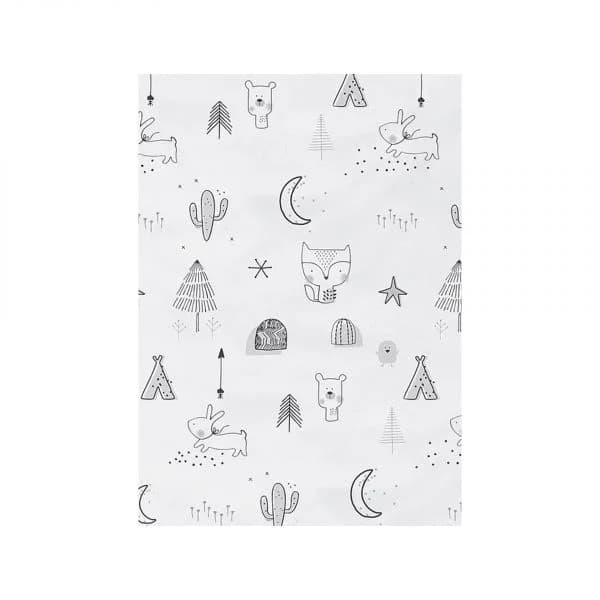 Pirulos Lençol Punto Ajustável Indian Branco/gris 120x60