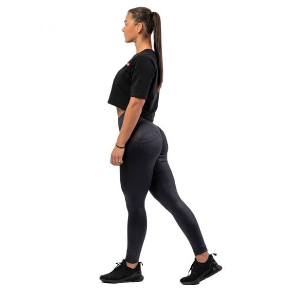 Nebbia Glossy Look Bubble Butt 586 Leggings High Waist Preto S Mulher