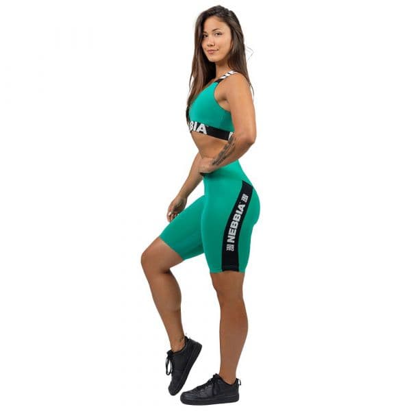 Nebbia High Waisted Iconic Short Leggings Verde M Mulher