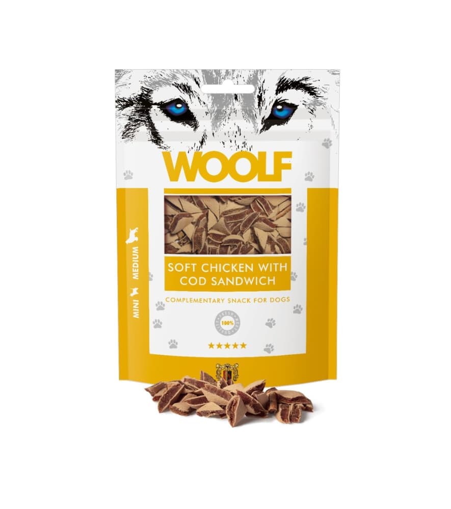 Woolf Sandwich de Frango e Bacalhau 100gr Snack para Cão