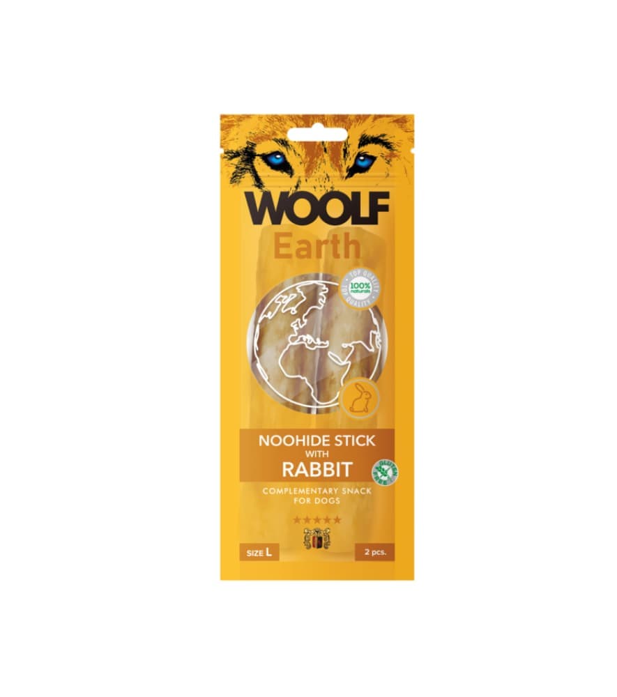 Woolf Earth Noohide Stick com Coelho Snack para Cão 85gr