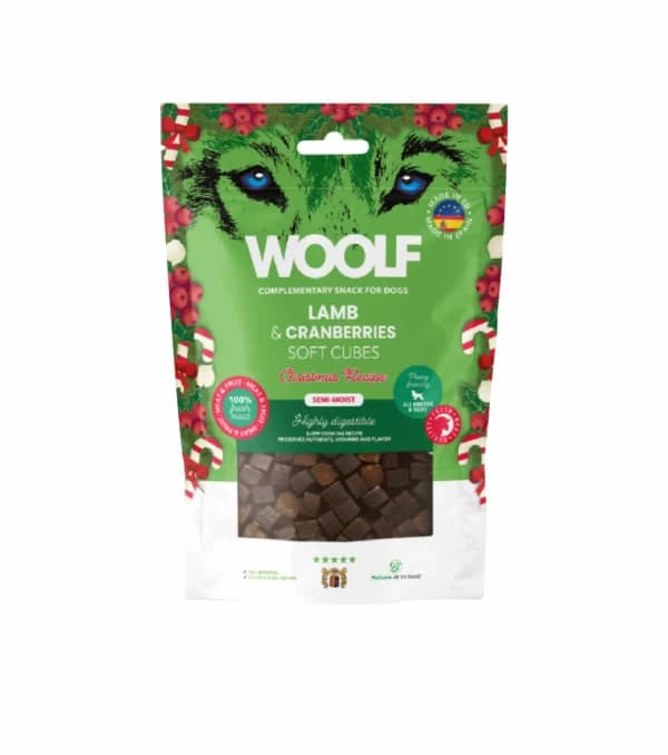 Woolf Semihúmido Cordeiro com Mirtilos Snack para Cão - Campet
