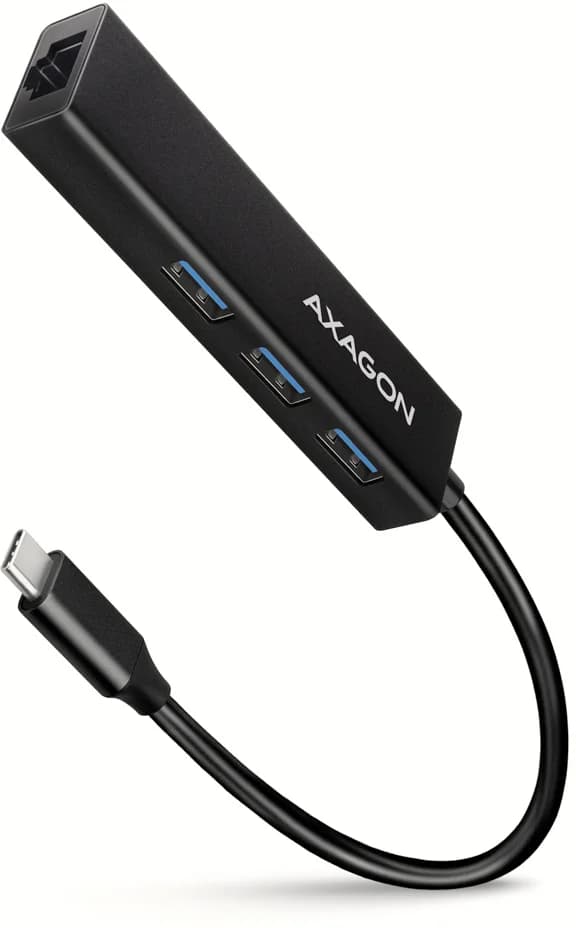 AXAGON HUB USB-C 3x USB-A + GLAN, USB 3.2 Gen 1 hub, metal