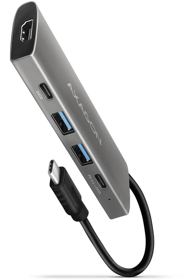 Axagon HUB USB-C HMC-5G21 com 2x USB-A 2x USB-C HDMI USB-C 3.2 Gen 2 10Gbps e PD 60W