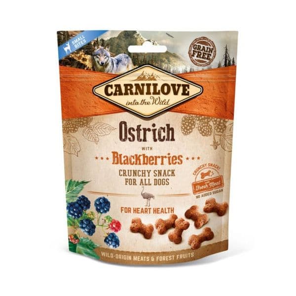 Ração Húmida Carnilove Crunchy Snack Avestruz & Amoras 200g