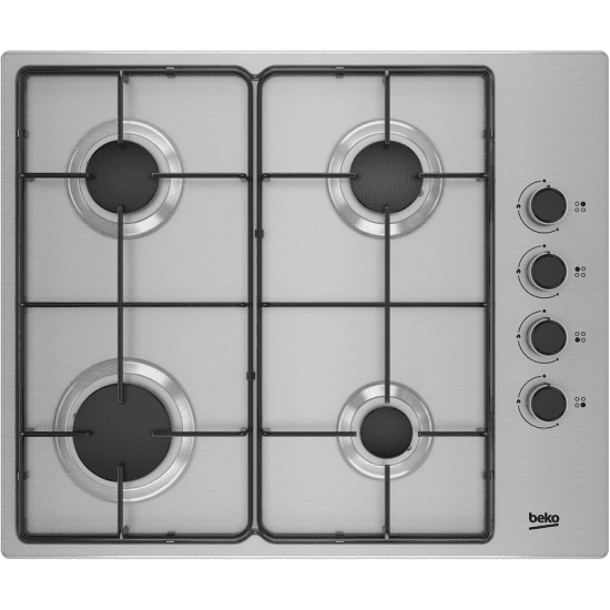 Placa a Gás Beko HIGG 64103 SX | 60 cm, Aço inoxidável, 4 zonas