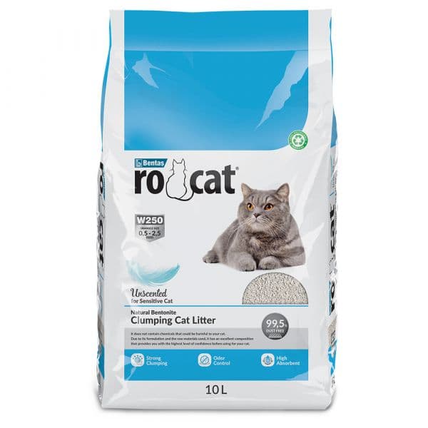 Rocat Areia Aglomerante sem Perfume para Gatos 10 L