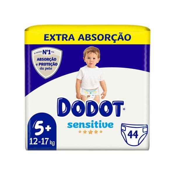 Fraldas Dodot Sensitive Extra T5+ (12-17Kg) 44 Unidades