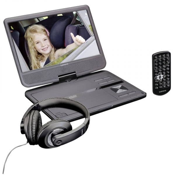 Lenco Leitor de DVD Portátil + Auscultadores DVP 1010 10" (Preto) - DVP1010