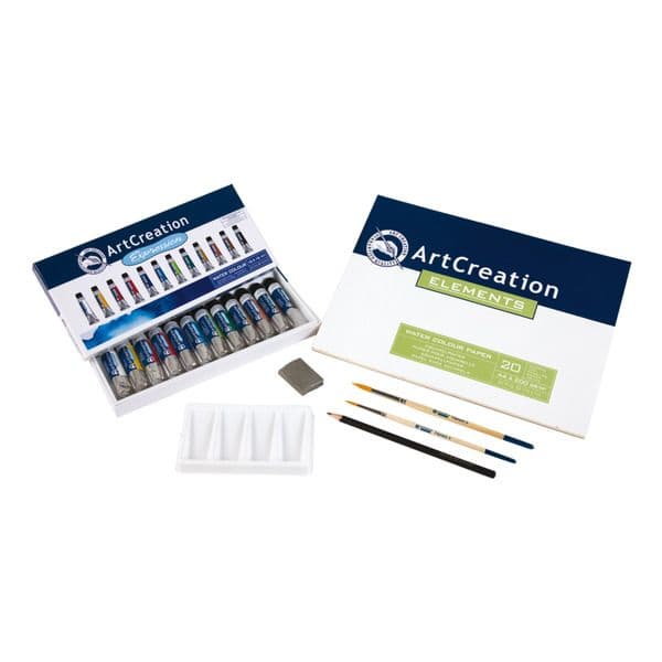 Artcreation Combi de Pintura de Aguarela e Complementos Iniciação Nesta Técnica Multicolor