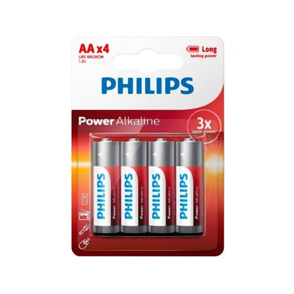 PHILIPS Pilhas Alcalinas 1.5V LR06 AA 4 Un.