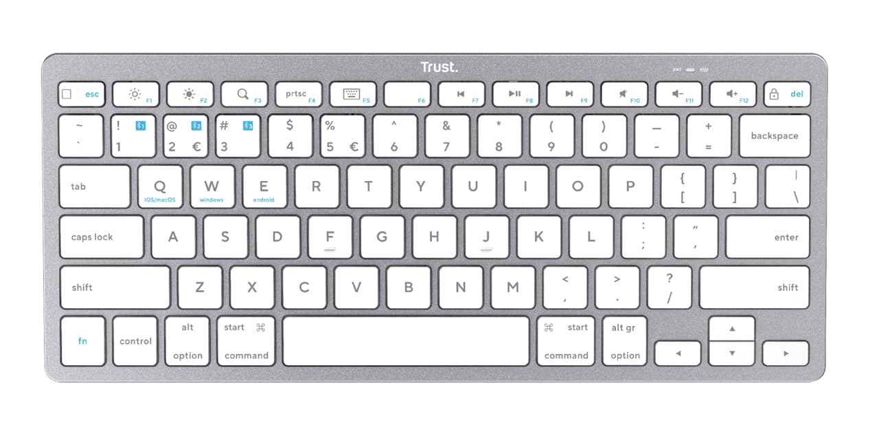 Teclado Trust Basics Bluetooth Prata PT - 24907