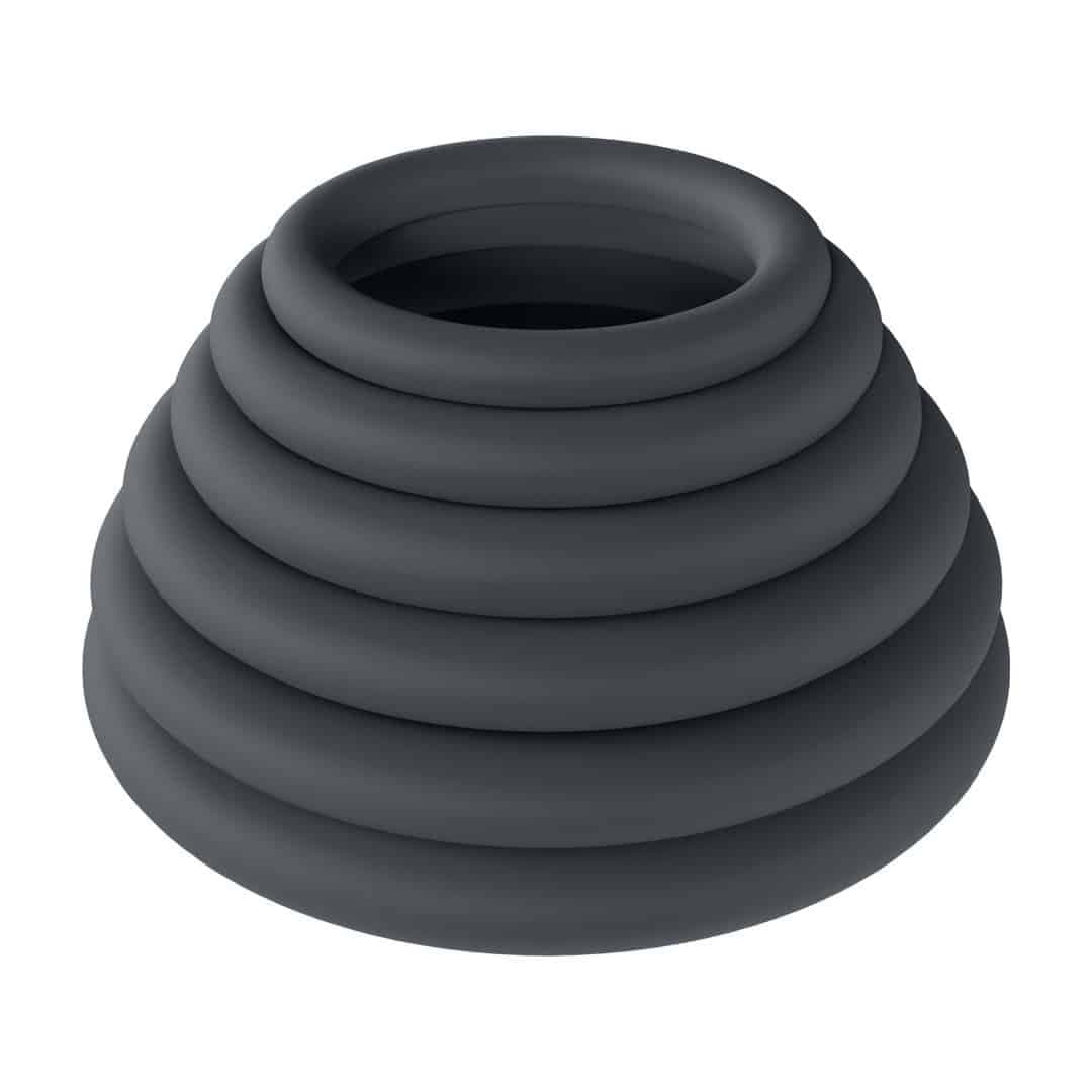 Conjunto De 6 Anéis Clássicos Preto Levelz