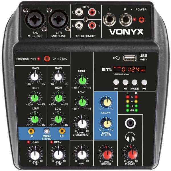 Vonyx Mesa de Mistura 2 Canais com Usb/bt (VMM100) - 172.638