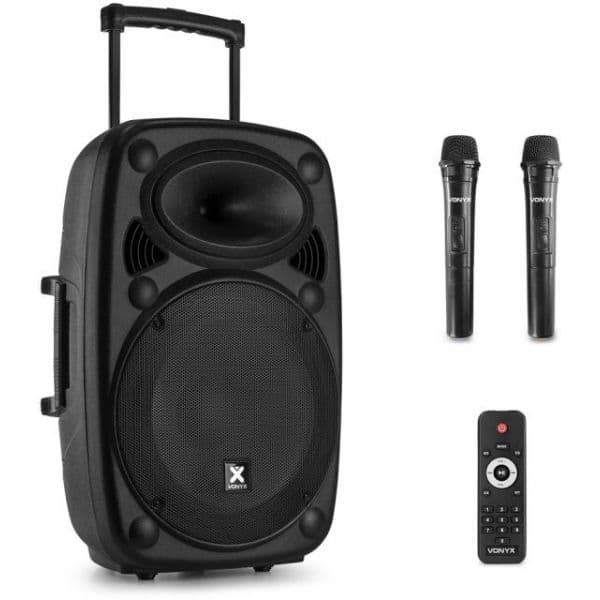 Vonyx Coluna Amplificada Portátil 15" 1000W MP3/USB/SD/FM/2xUHF/BLUETOOTH (VERVE46) Preto - 174.034