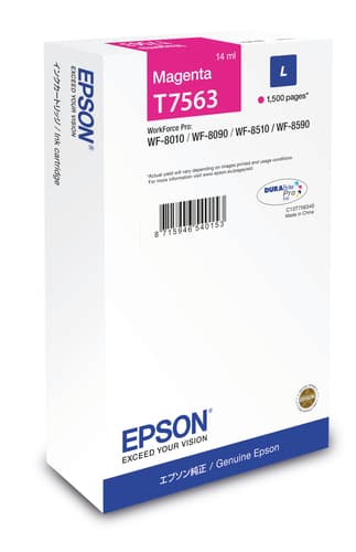 Tinteiro Epson T7563 Magenta C13T756340 14ml 1500 Pág.