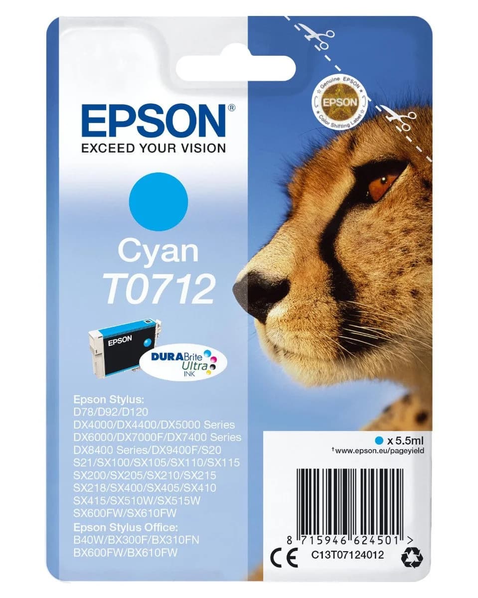 Tinteiro Epson T0712 C13T07124010 Cyan