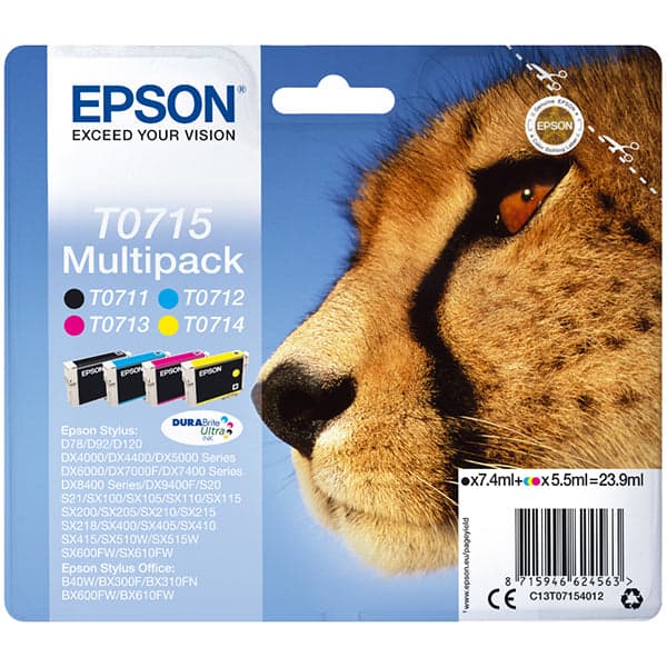Tinteiro Epson Original Multipack 4 Cores T0715 DURABrite Ultra