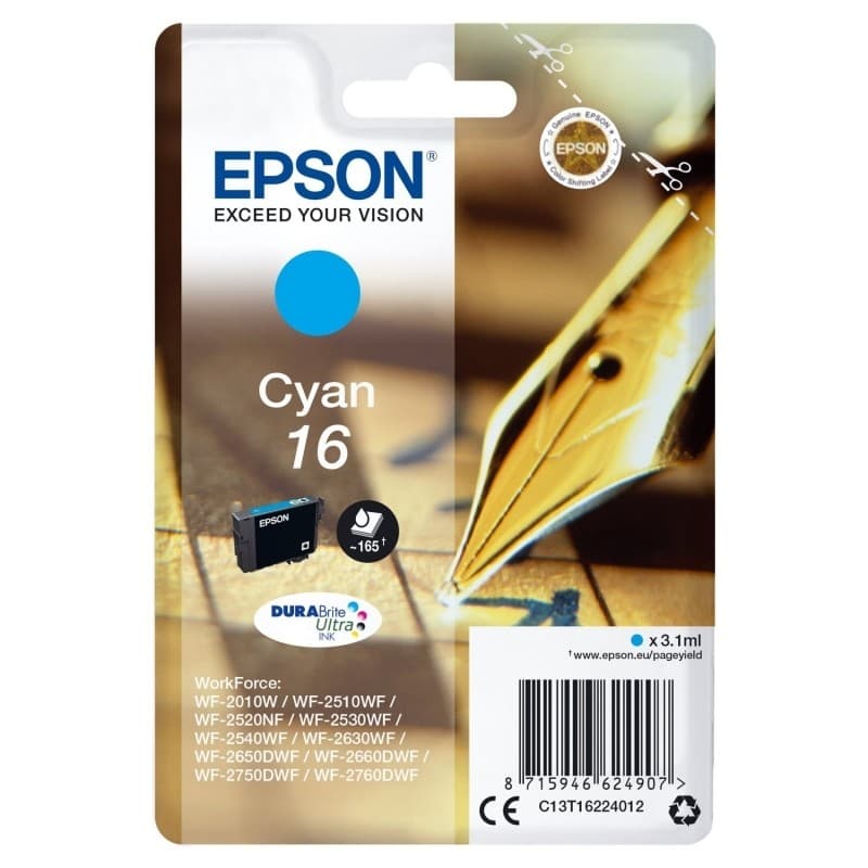 Tinteiro Epson T1622 Ciano