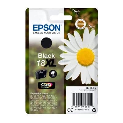 Tinteiro Epson Original Série 18XL Margarida Tinta Claria Home Preto