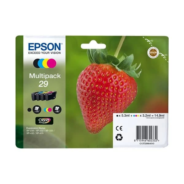 Epson T2986 (29) Pack de 4 Cartuchos de Tinta Original – C13T29864012