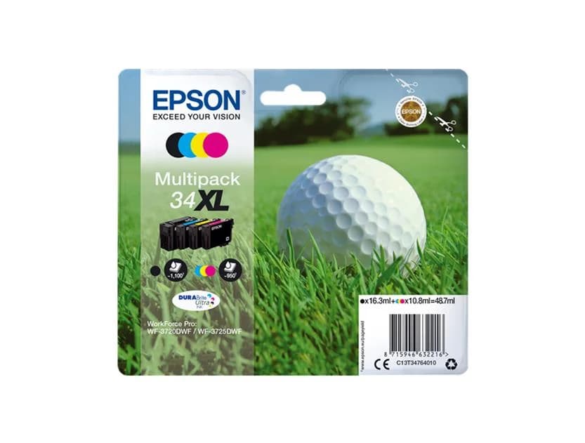 Epson T3476 Pack de 4 Cartuchos de Tinta Original – C13T34764010