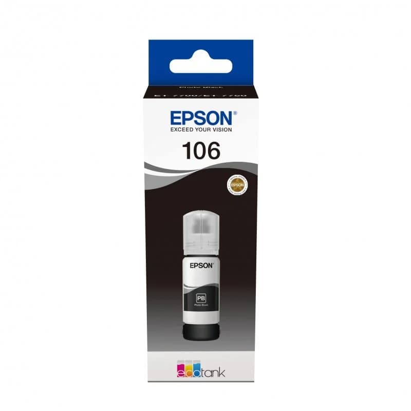 Tinteiro Epson 106 EcoTank Photo Preto ink bottle - C13T00R140