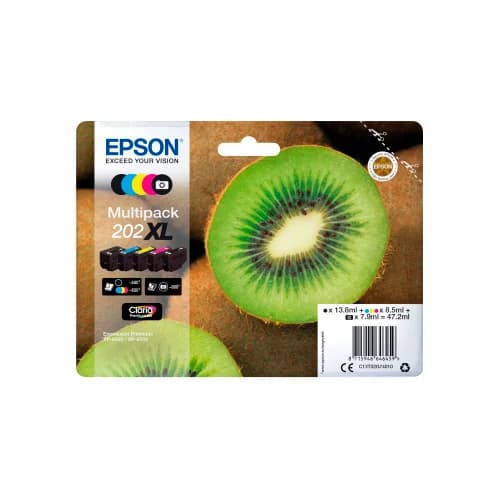 Tinteiro Epson 202 XL Pack 4 Cores Preto Azul Amarelo Magenta - C13T02G74010