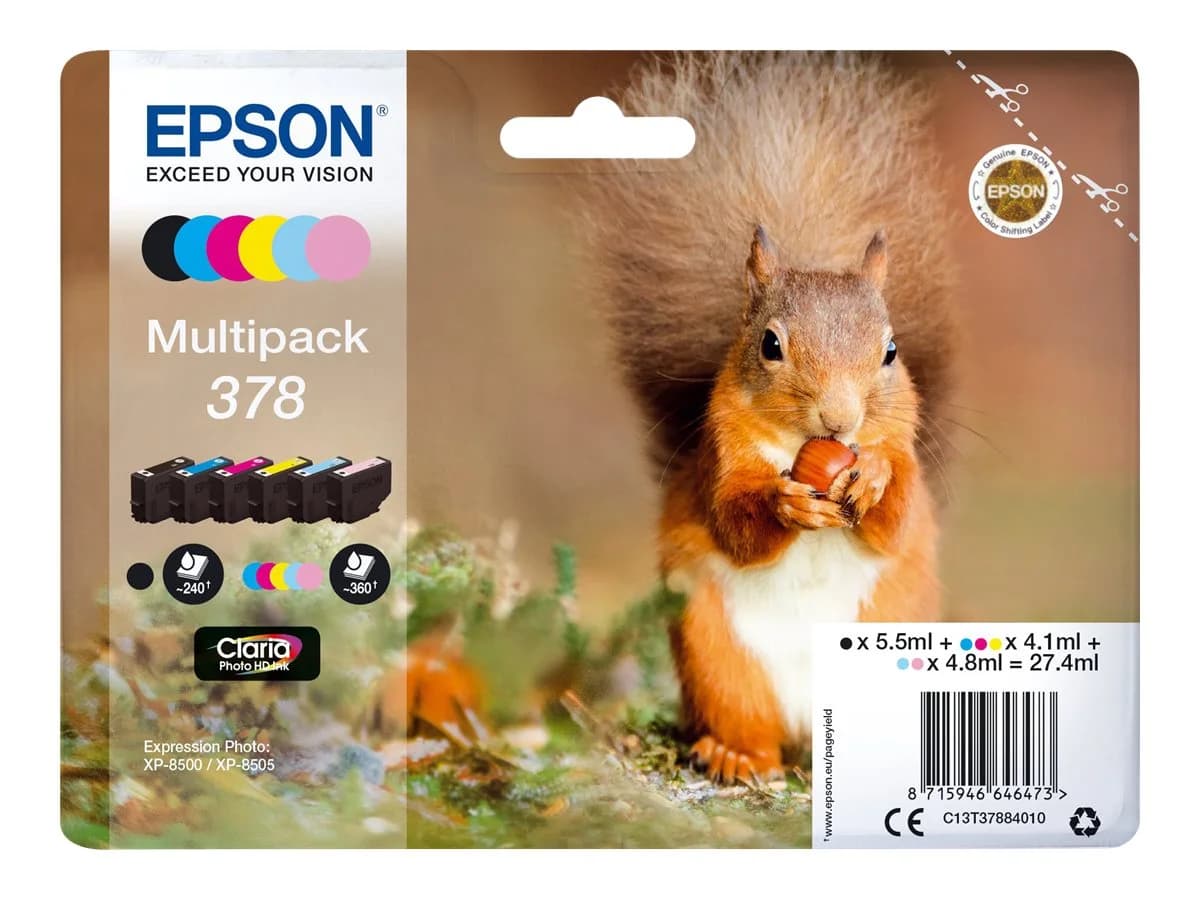 Epson 378 Pack de 6 Tinteiros Original – C13T37884010