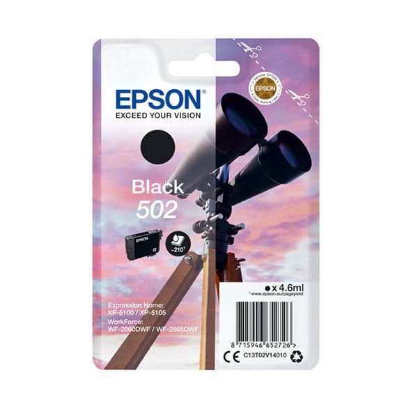Tinteiro Epson Singlepack Black 502 Ink - C13T02V14020