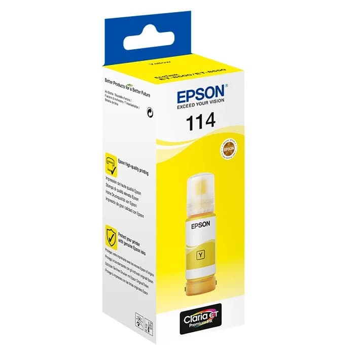 Tinteiro Epson Recarga de Tinta EPSON Serie 114 Amarelo- EcoTank ET-8500/8550