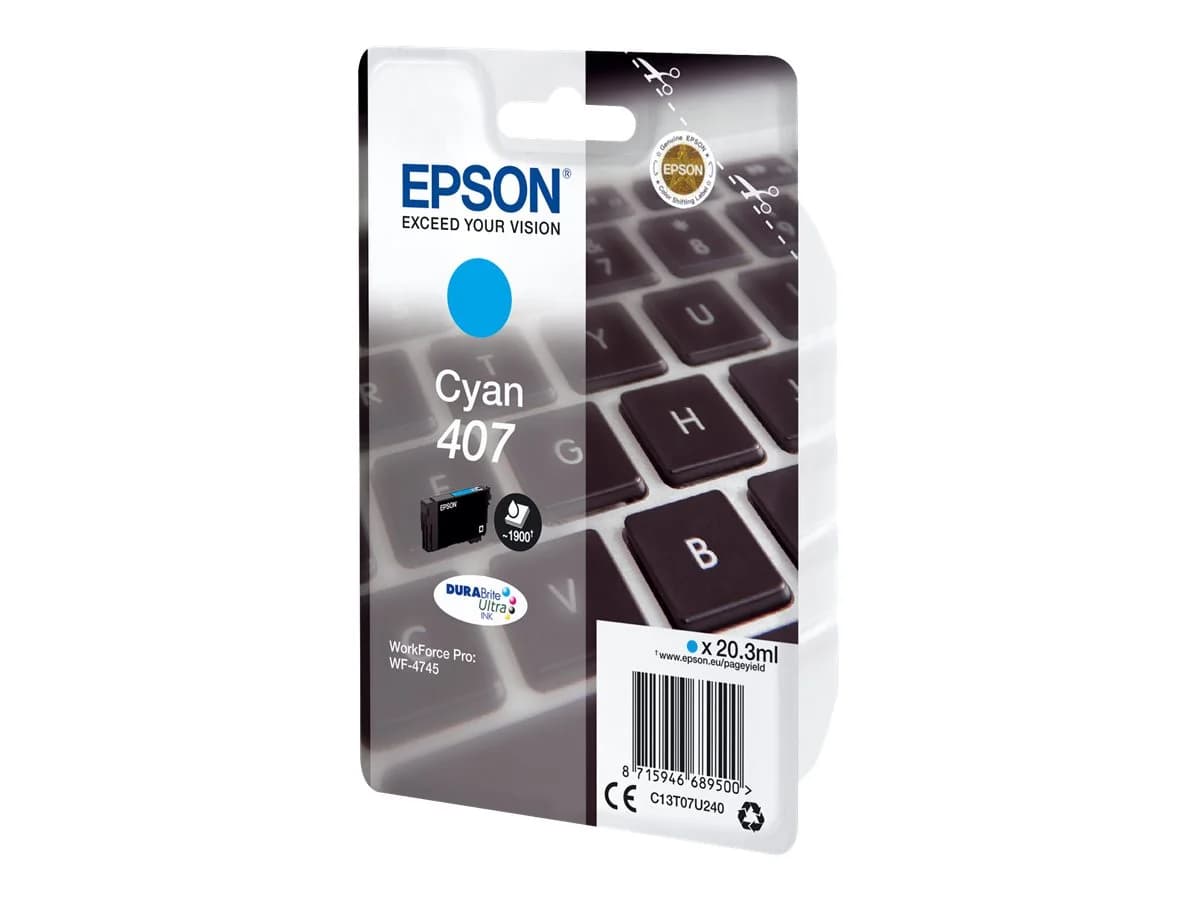 Tinteiro Epson T07U Ciano L - WorkForce WF-4745 - C13T07U240