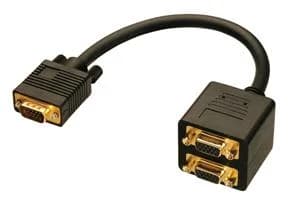 Cabo Splitter 1 VGA Macho para 2 VGA Fêmea