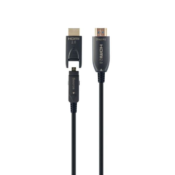 Gembird Cabo HDMI D-A 2.0 4K 60Hz AOC (Active Optical Cable) Premium Series com Ethernet 20m Preto