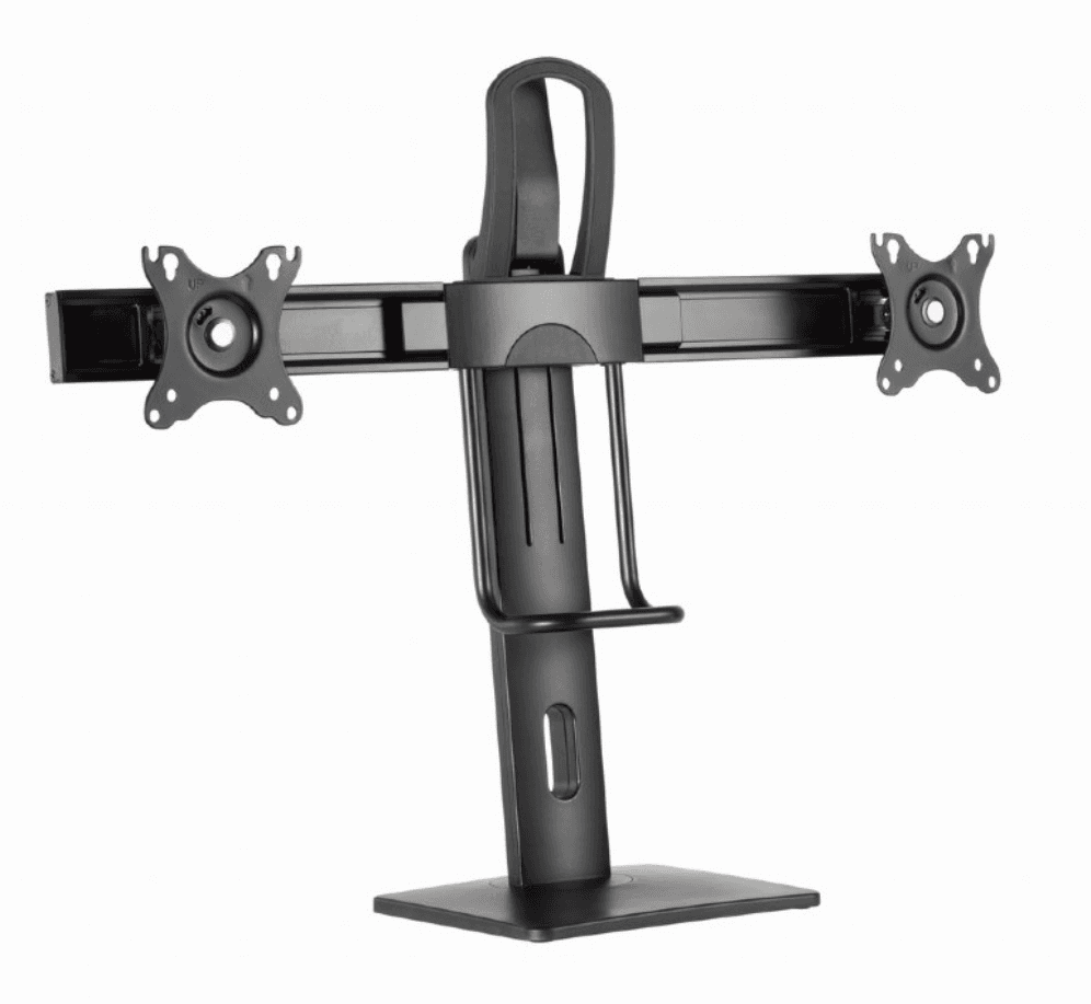 Suporte de Secretária Gembird MS-D2-01 Double Monitor Desk Mount (Altura Ajustável) 17" - 27" Preto