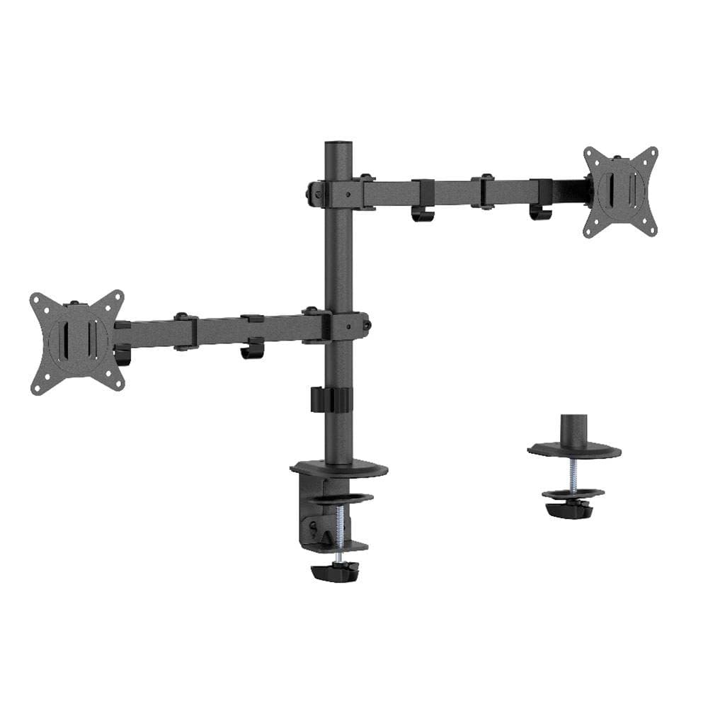 Suporte de Secretária Gembird MA-D2-03 Monitor Desk Mount Dual Arm (Rotação/Inclinação/Retração) 17" - 32" Preto